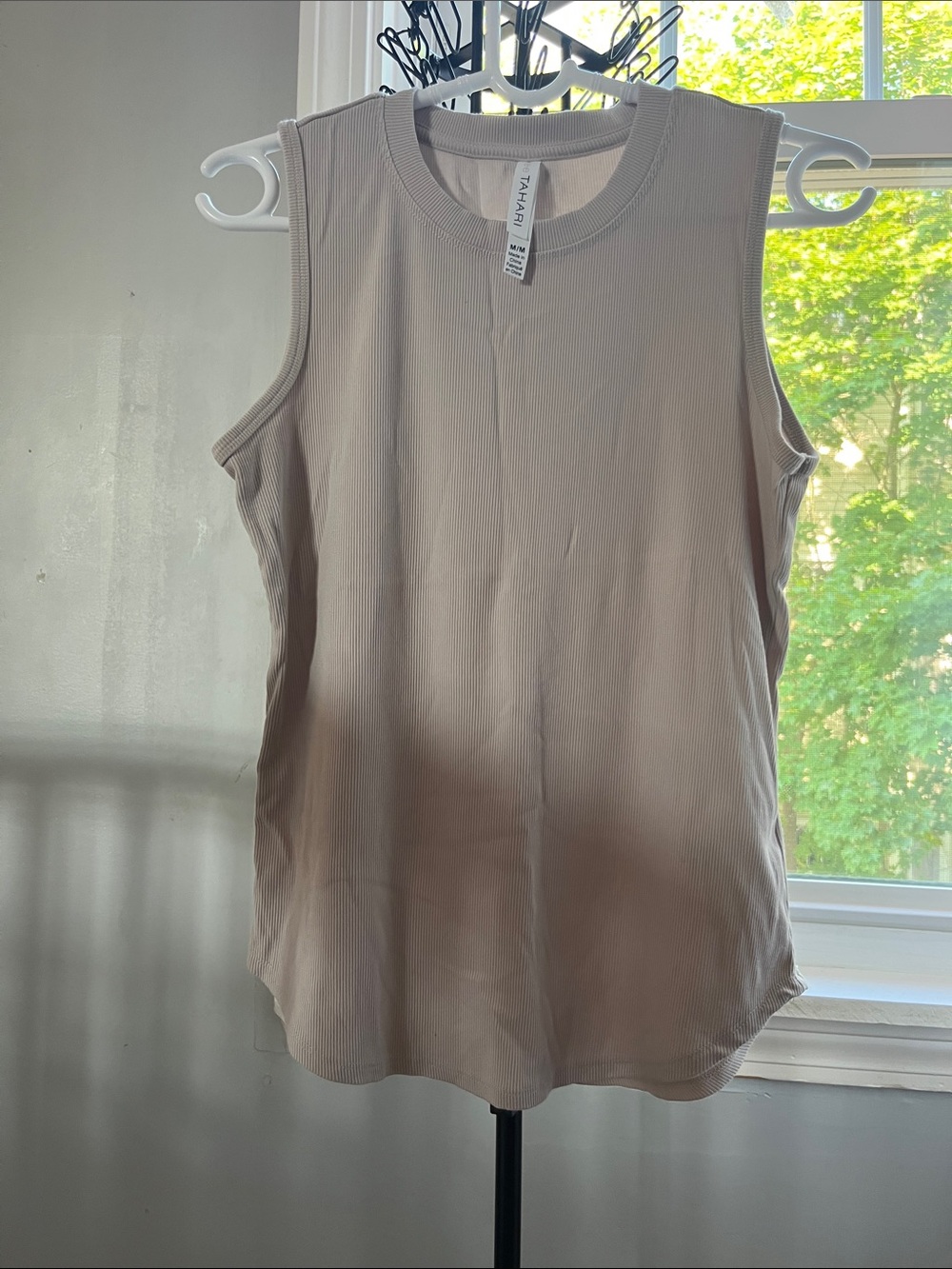 Tahari Sleeveless Ribbed Tank Top - Taupe